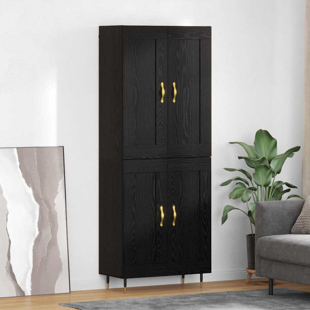 vidaXL Alacena Roble Negro 69,5 x 34 x 90 cm Madera de ingeniería