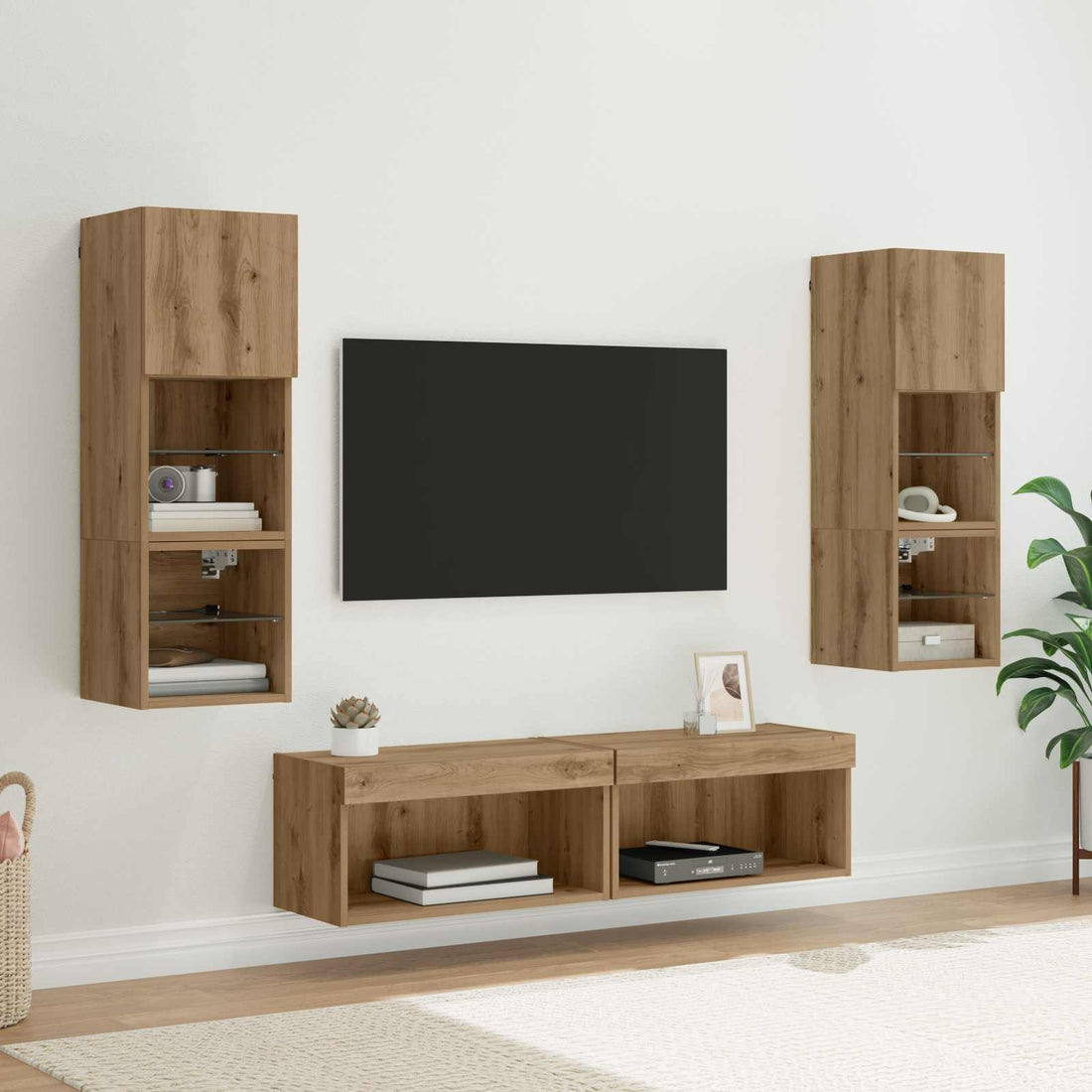 vidaXL Unidad de Pared para TV 6 uds. Roble artisan