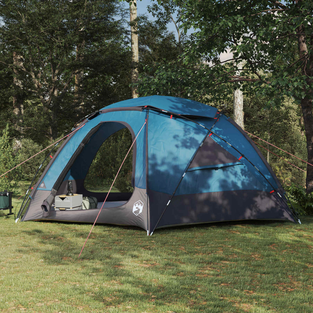 vidaXL Tienda tipo cúpula con toldillo removible 12 persona Azul