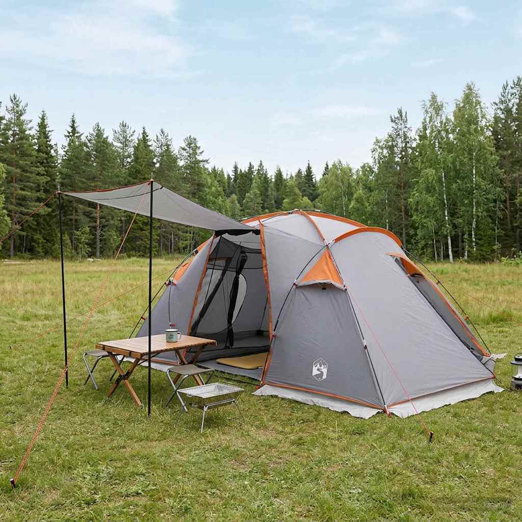 vidaXL Tienda de campaña tipo túnel 520 x 260 x 175 cm Gris y naranja