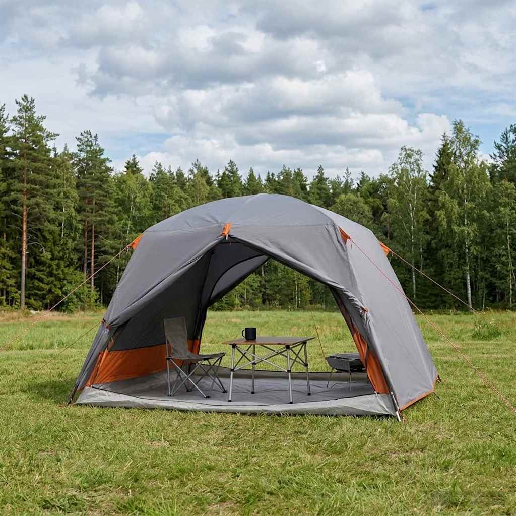 vidaXL Tienda de senderismo 2 persona Gris y naranja