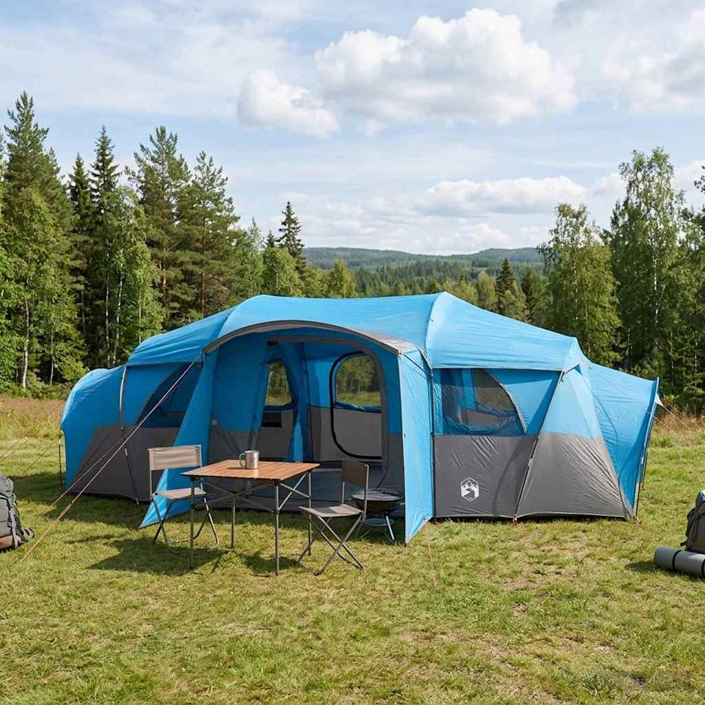 vidaXL Tienda Familiar con cubierta impermeable 10 persona Azul