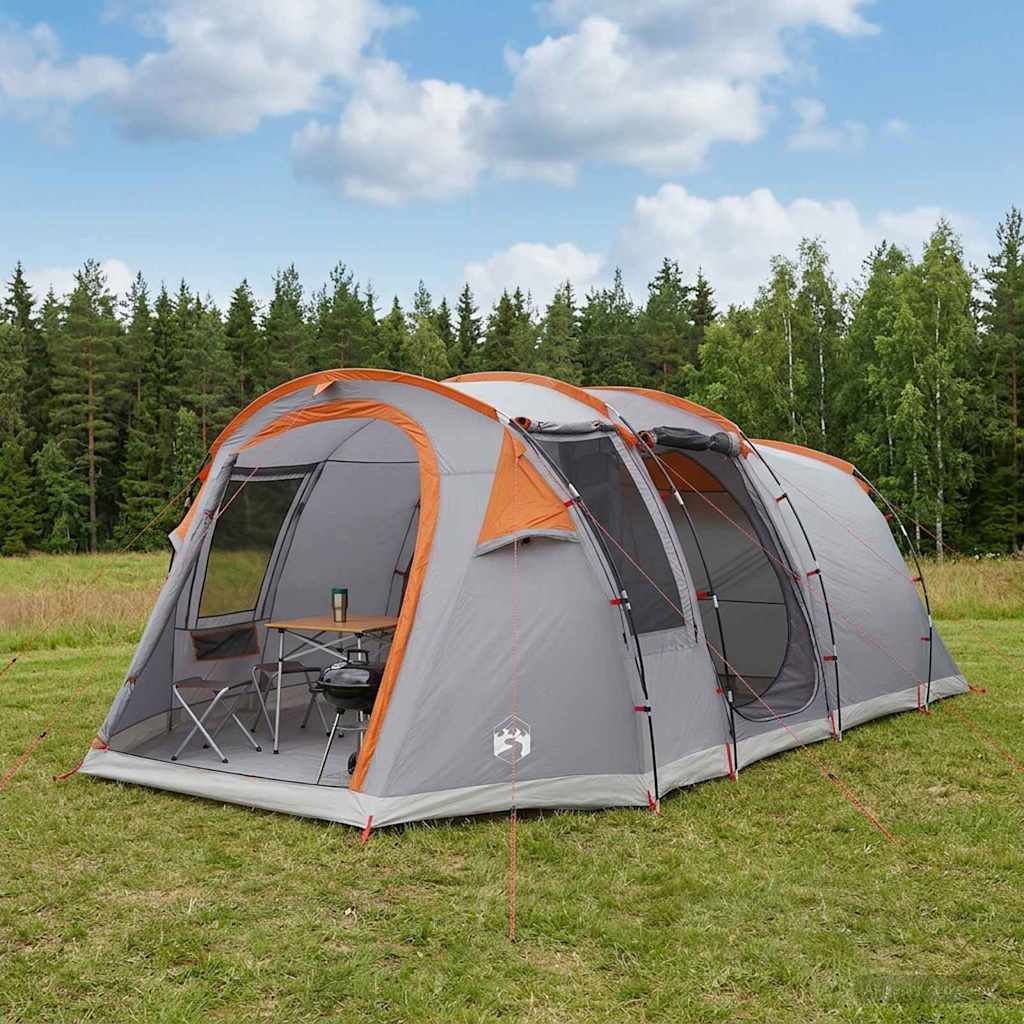 vidaXL Tienda de campaña tipo túnel 505 x 330 x 204 cm Gris y naranja