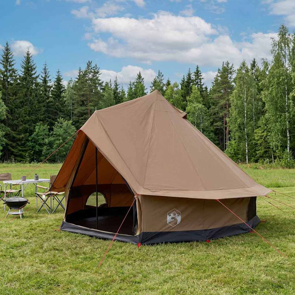 vidaXL Tienda Familiar Marrón 6 personas Algodón Sintético
