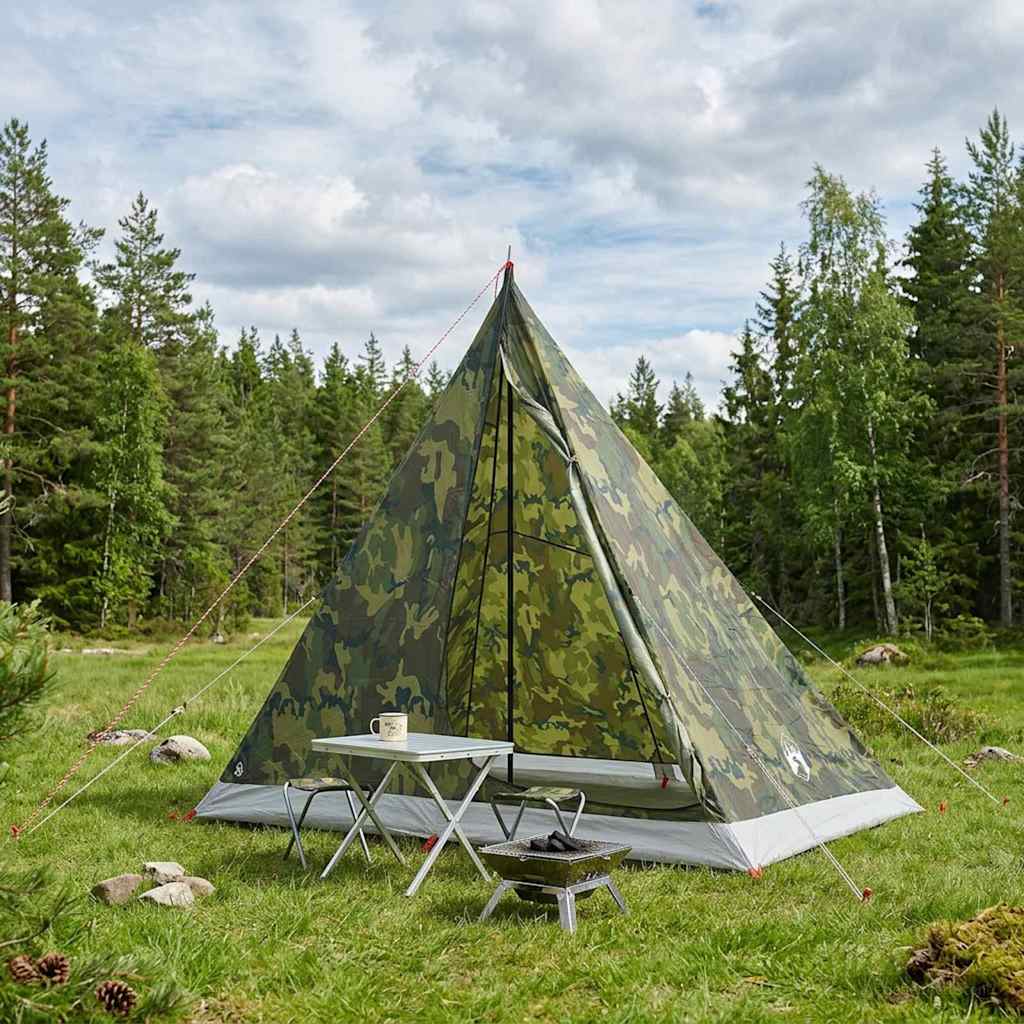 vidaXL Tienda de senderismo 2 persona Camuflaje