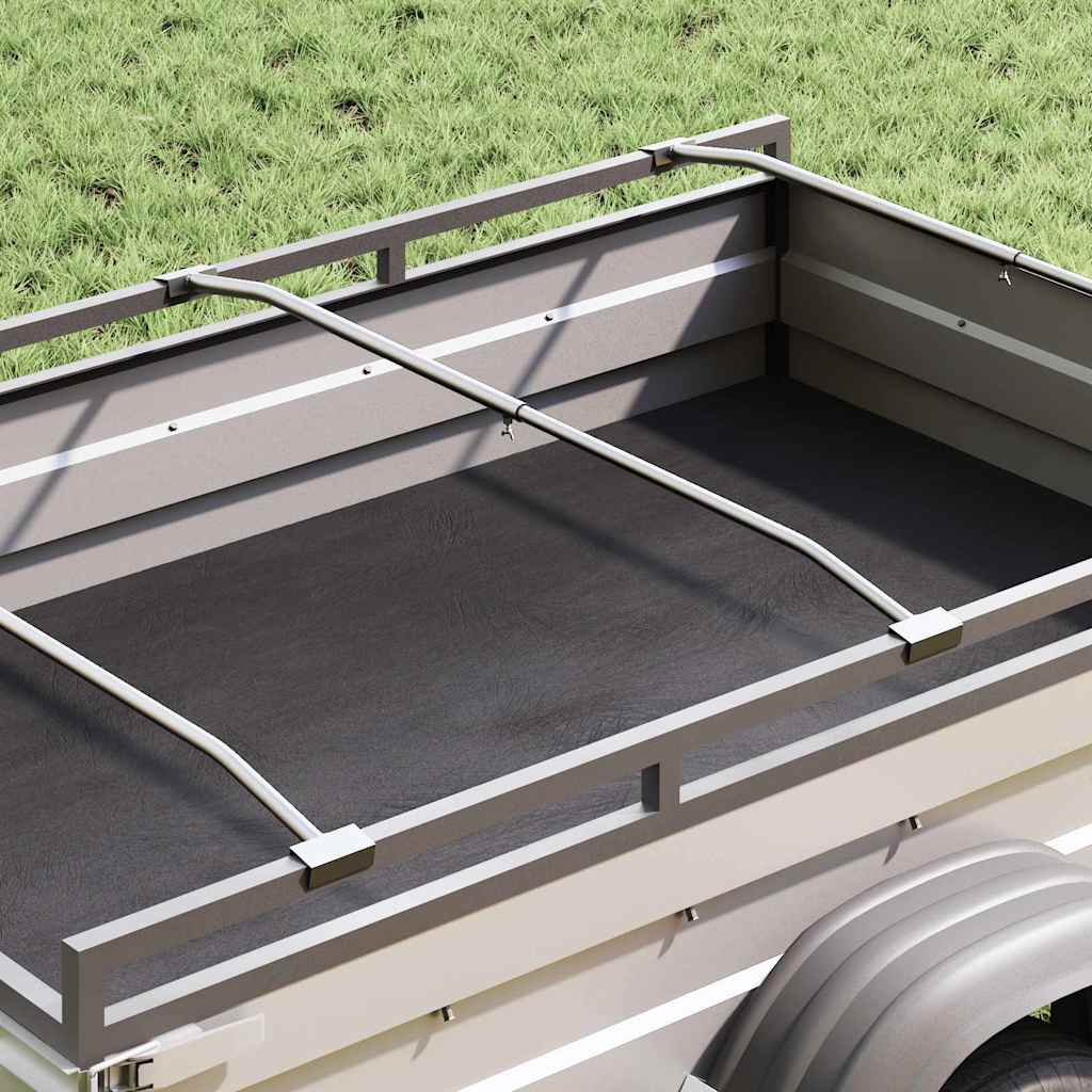 vidaXL Soporte para lona para remolques 4 Plateado 102-155 cm Aluminio