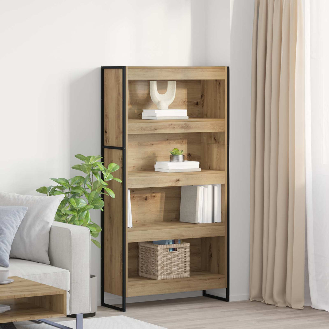 vidaXL Estantería para libros 80 x 30 x 155 cm Madera de ingeniería