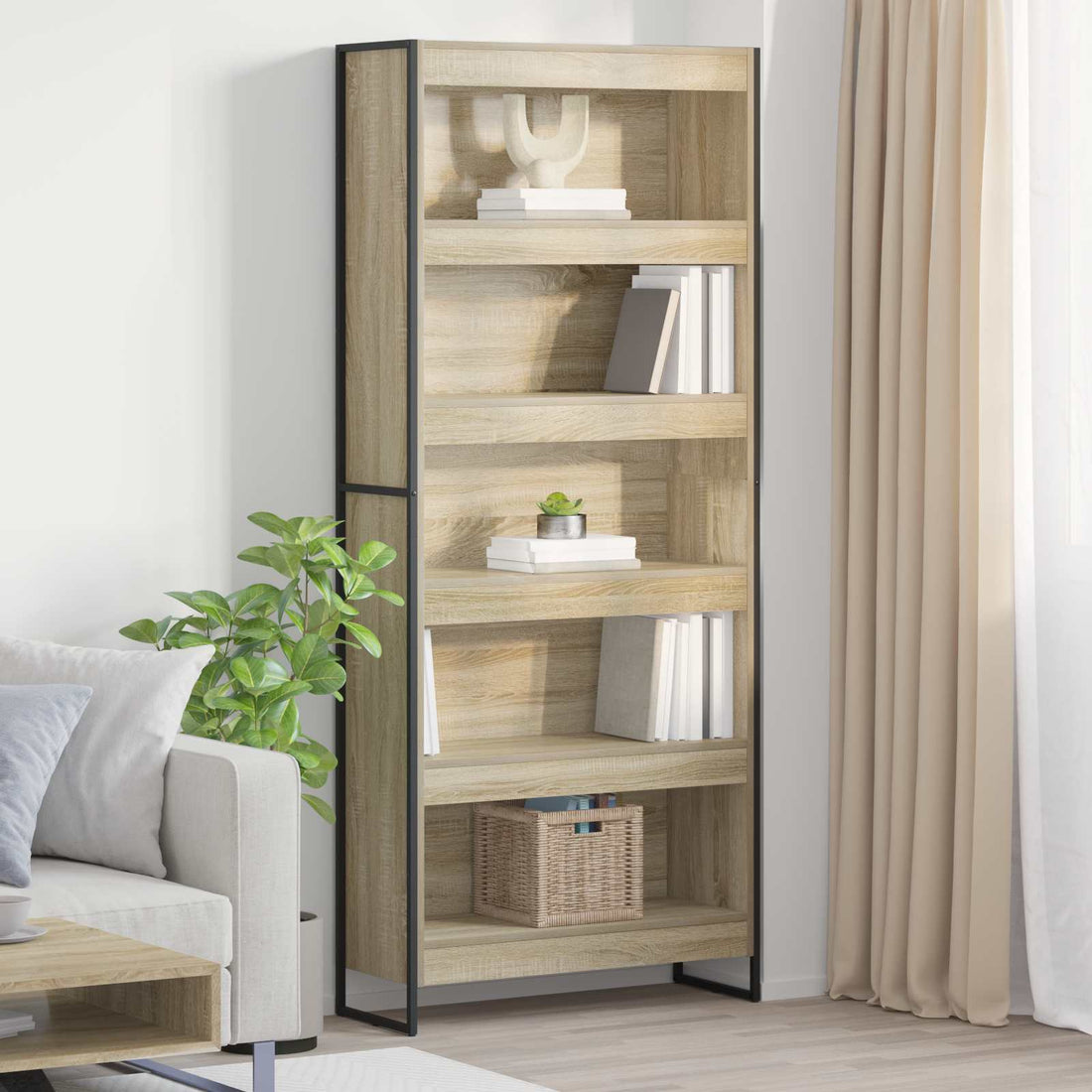 vidaXL Estantería para libros 80 x 30 x 189,5 cm Madera de ingeniería