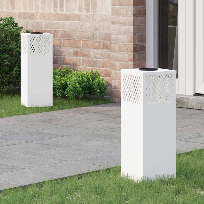 vidaXL Luz de camino LED solar 2 uds. Blanco Cálido 18 x 18 x 50 cm