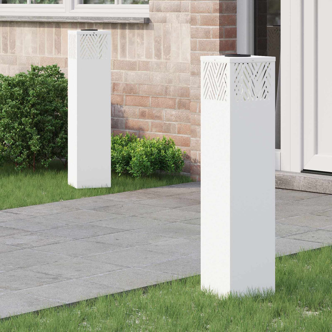 vidaXL Luz de camino LED solar 2 uds. Blanco Cálido 18 x 18 x 80 cm