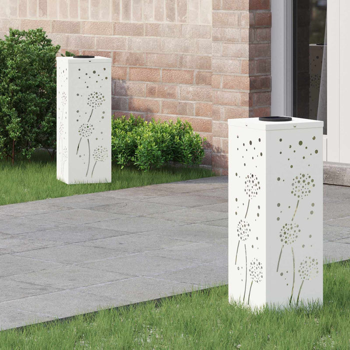 vidaXL Luz de camino LED solar 2 uds. Blanco Cálido 18 x 18 x 50 cm