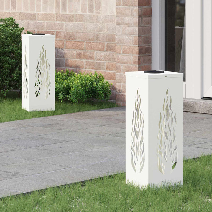 vidaXL Luz de camino LED solar 2 uds. Blanco Cálido 18 x 18 x 50 cm