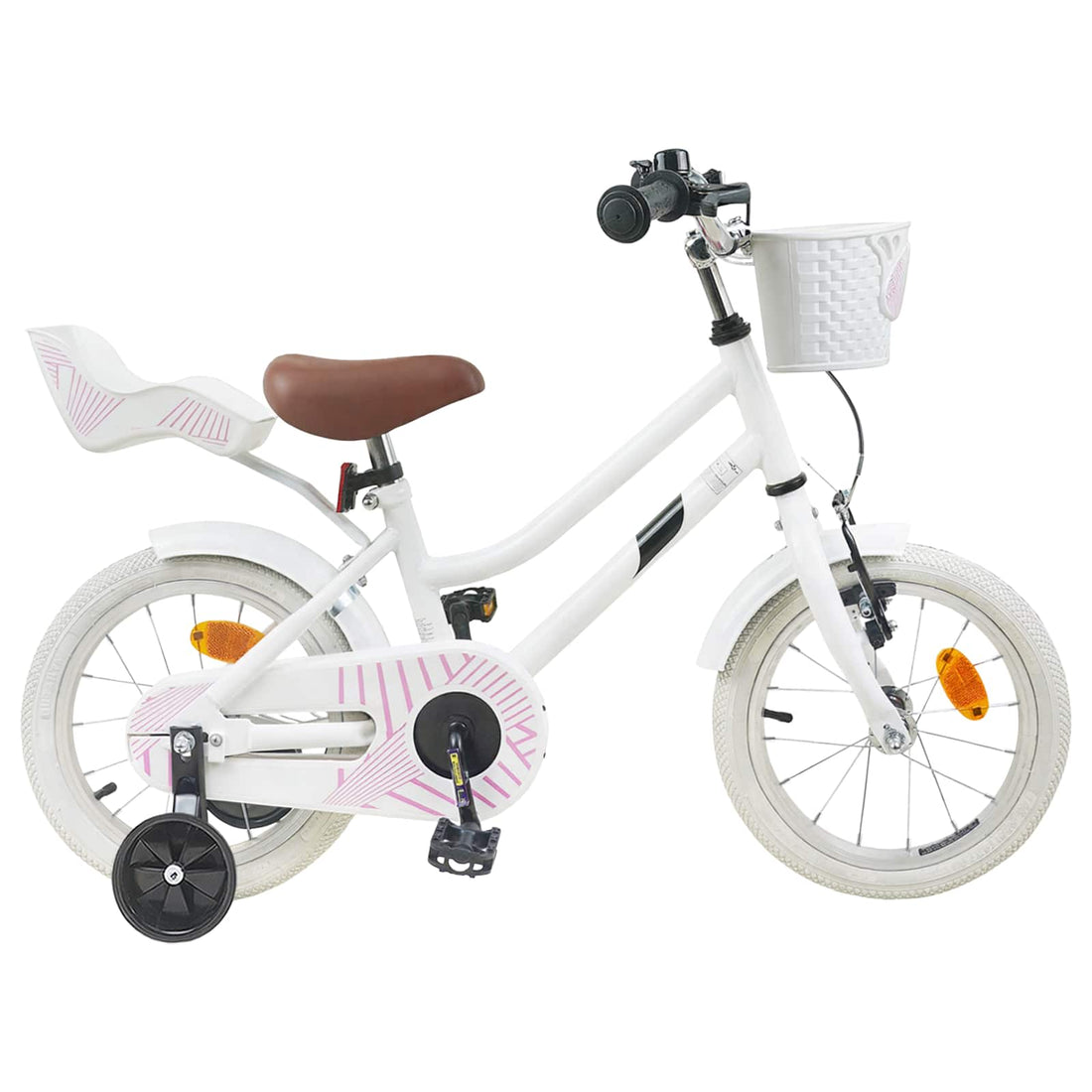 vidaXL Bicicleta Infantil 14 Pulgadas para niños de 3 a 5 años Blanco