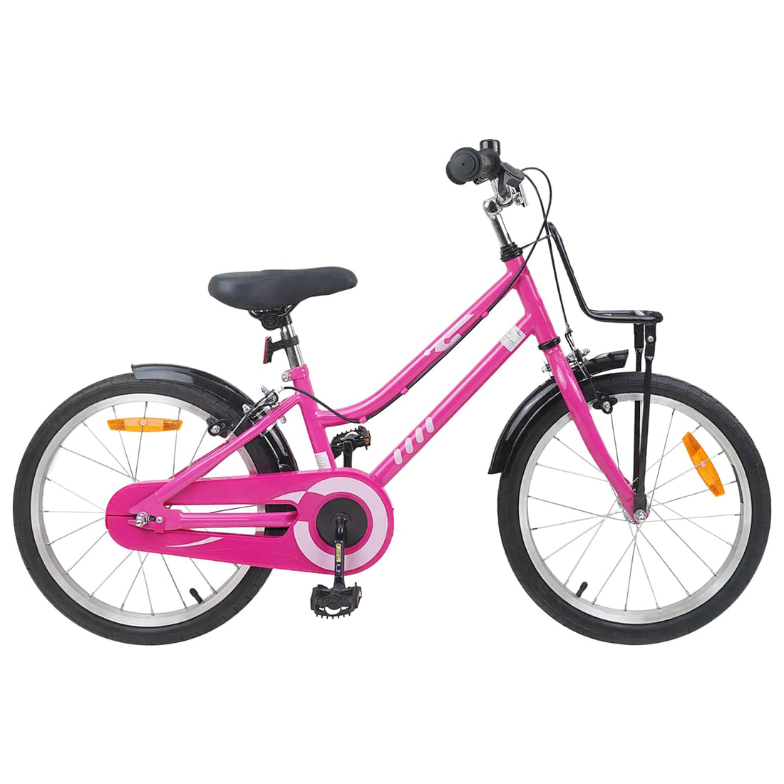 vidaXL Bicicleta Infantil 18 Pulgadas para 5-7 años Rosa y Negro