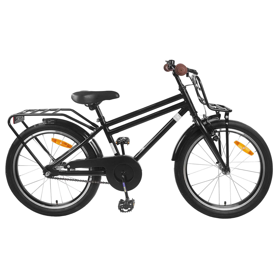 vidaXL Bicicleta Infantil 18 Pulgadas para 5-7 años Negro