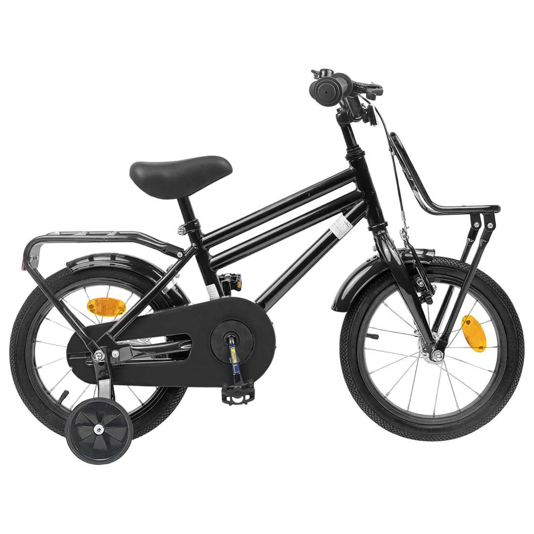 vidaXL Bicicleta Infantil 14 Pulgadas para niños de 3 a 5 años Negro
