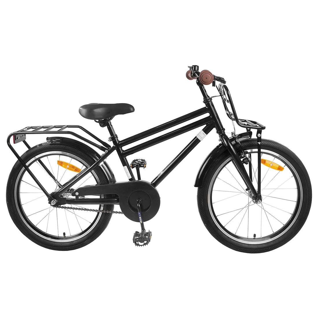 vidaXL Bicicleta Infantil 18 Pulgadas para 5-7 años Negro