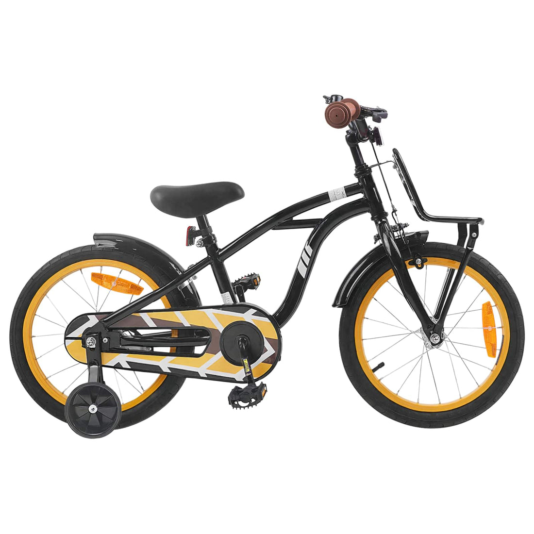 vidaXL Bicicleta Infantil 16 Pulgadas para niños de 4 a 6 años Negro