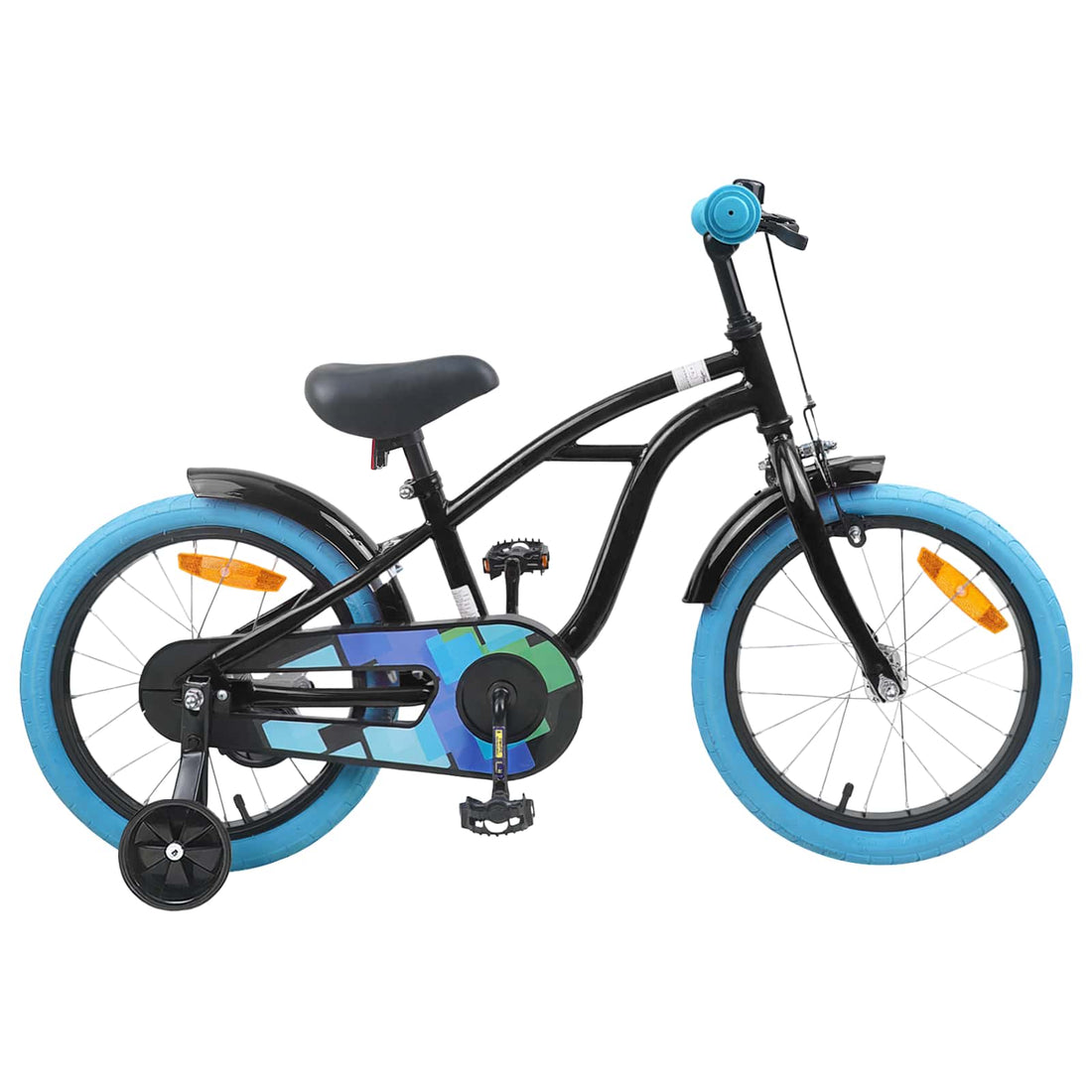 vidaXL Bicicleta Infantil 16 Pulgadas para niños de 4 a 6 años Negro