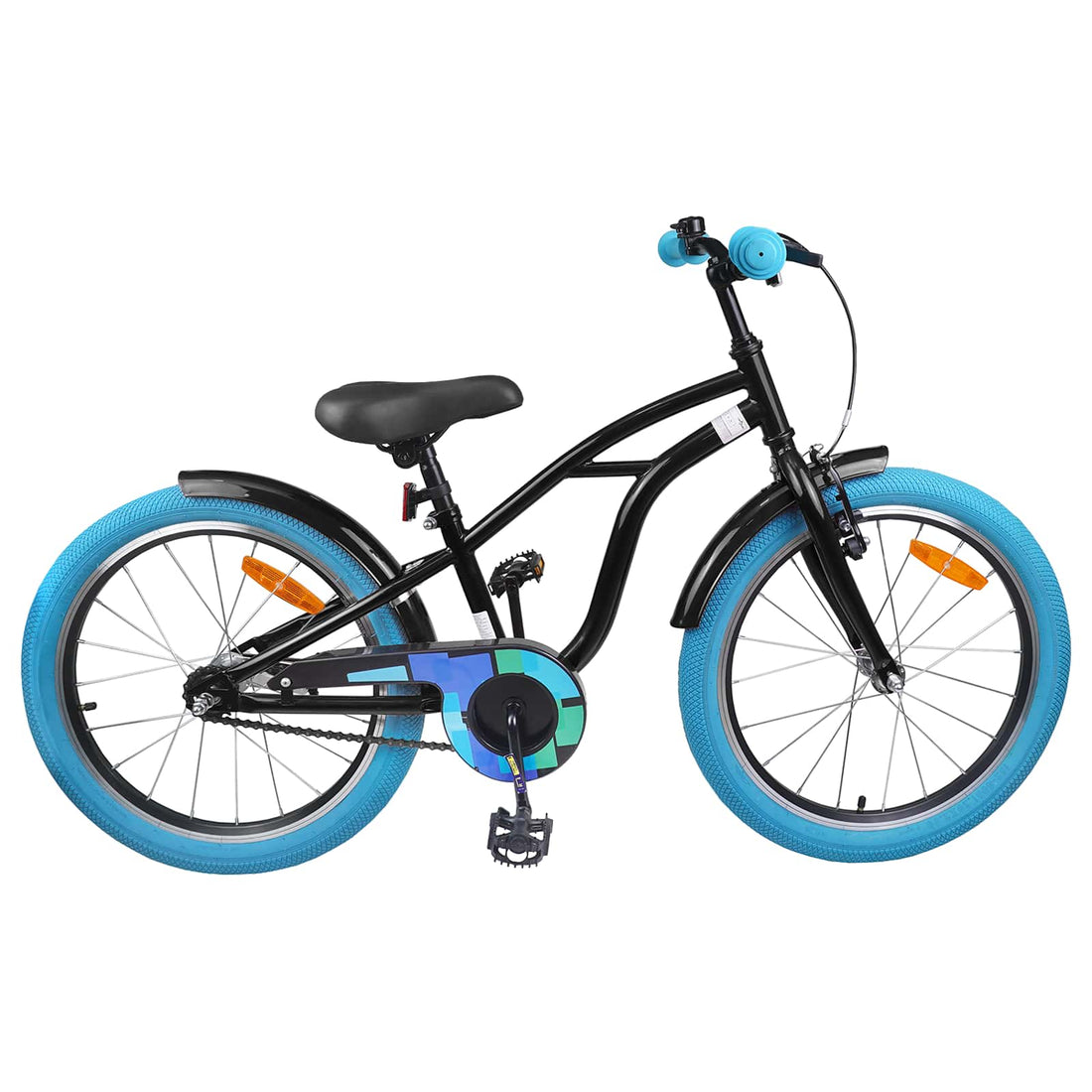 vidaXL Bicicleta Infantil 22 Pulgadas para 7-12 años Negro