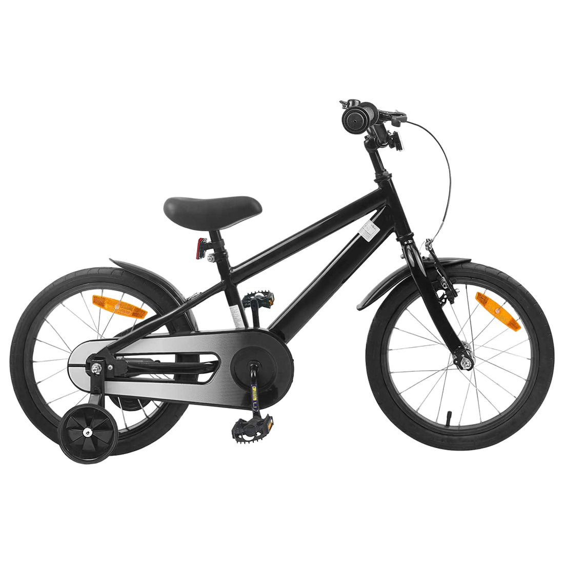vidaXL Bicicleta Infantil 16 Pulgadas para niños de 4 a 6 años Negro