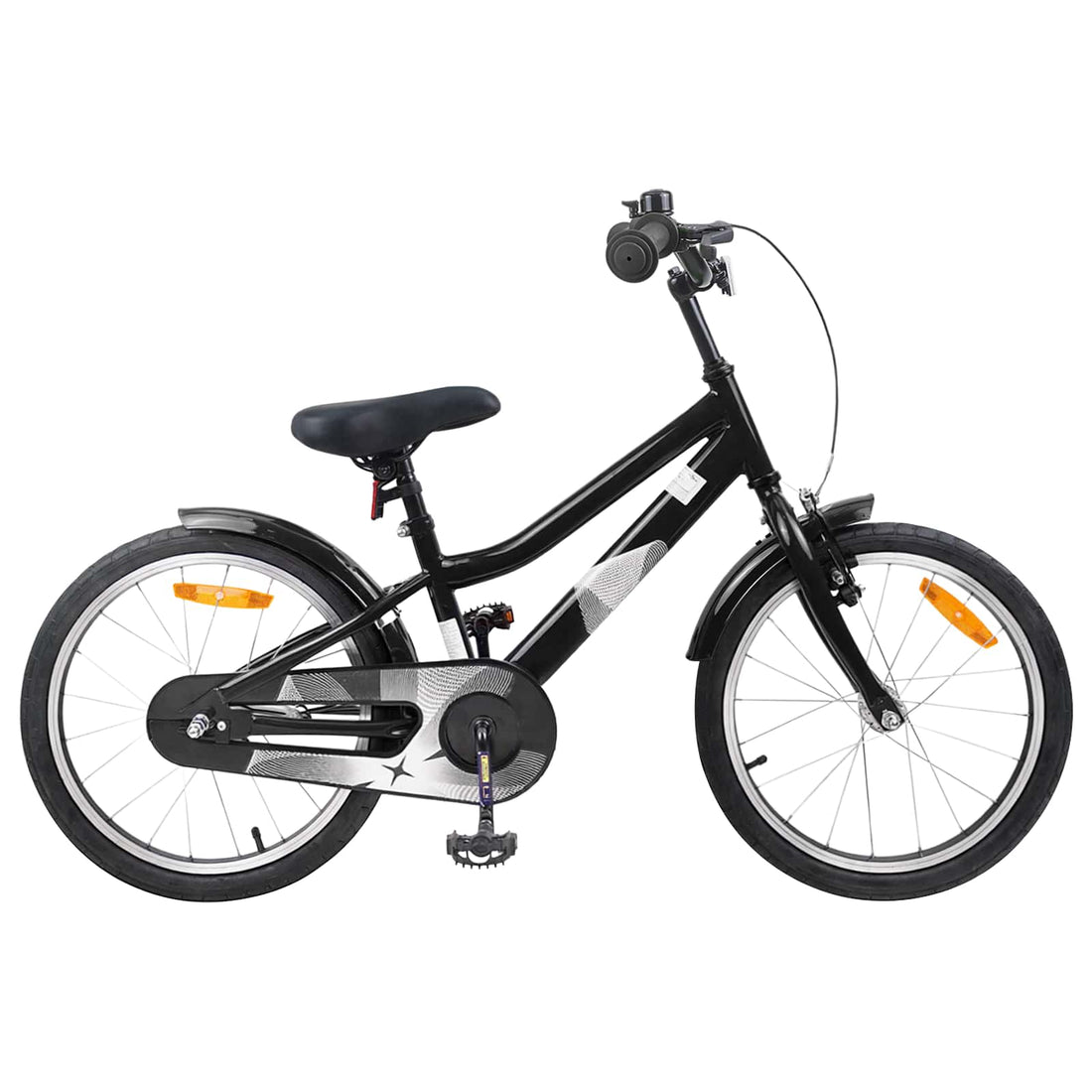 vidaXL Bicicleta Infantil 18 Pulgadas para 5-7 años Negro