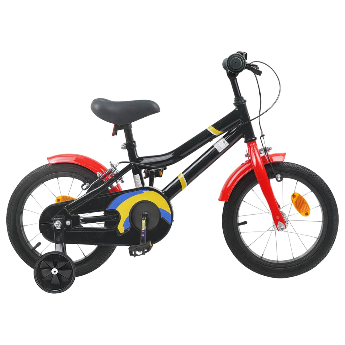 vidaXL Bicicleta Infantil 12 Pulgadas para 2-4 años Negro y Rojo