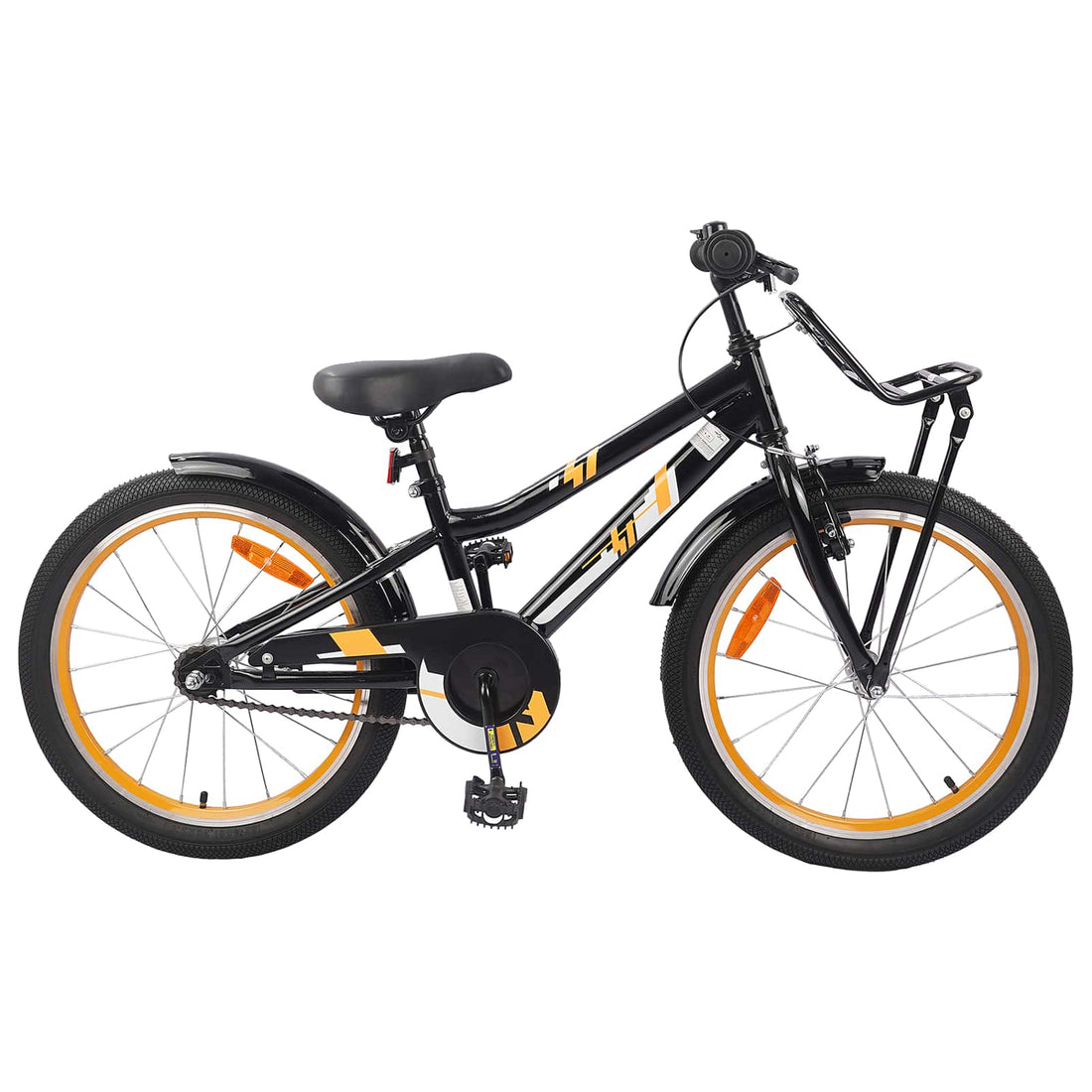 vidaXL Bicicleta Infantil 18 Pulgadas para 5-7 años Naranja Negro