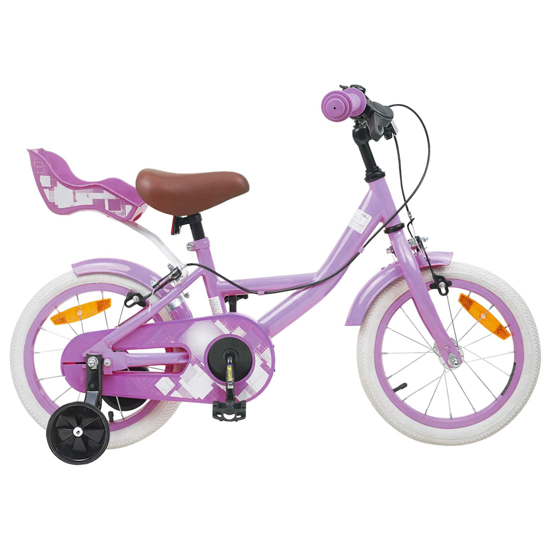 vidaXL Bicicleta Infantil 16 Pulgadas para niños de 4 a 6 años Morado