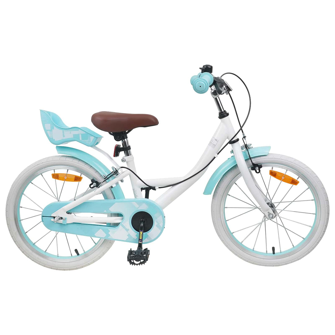 vidaXL Bicicleta Infantil 18 Pulgadas para 5-7 años Blanco