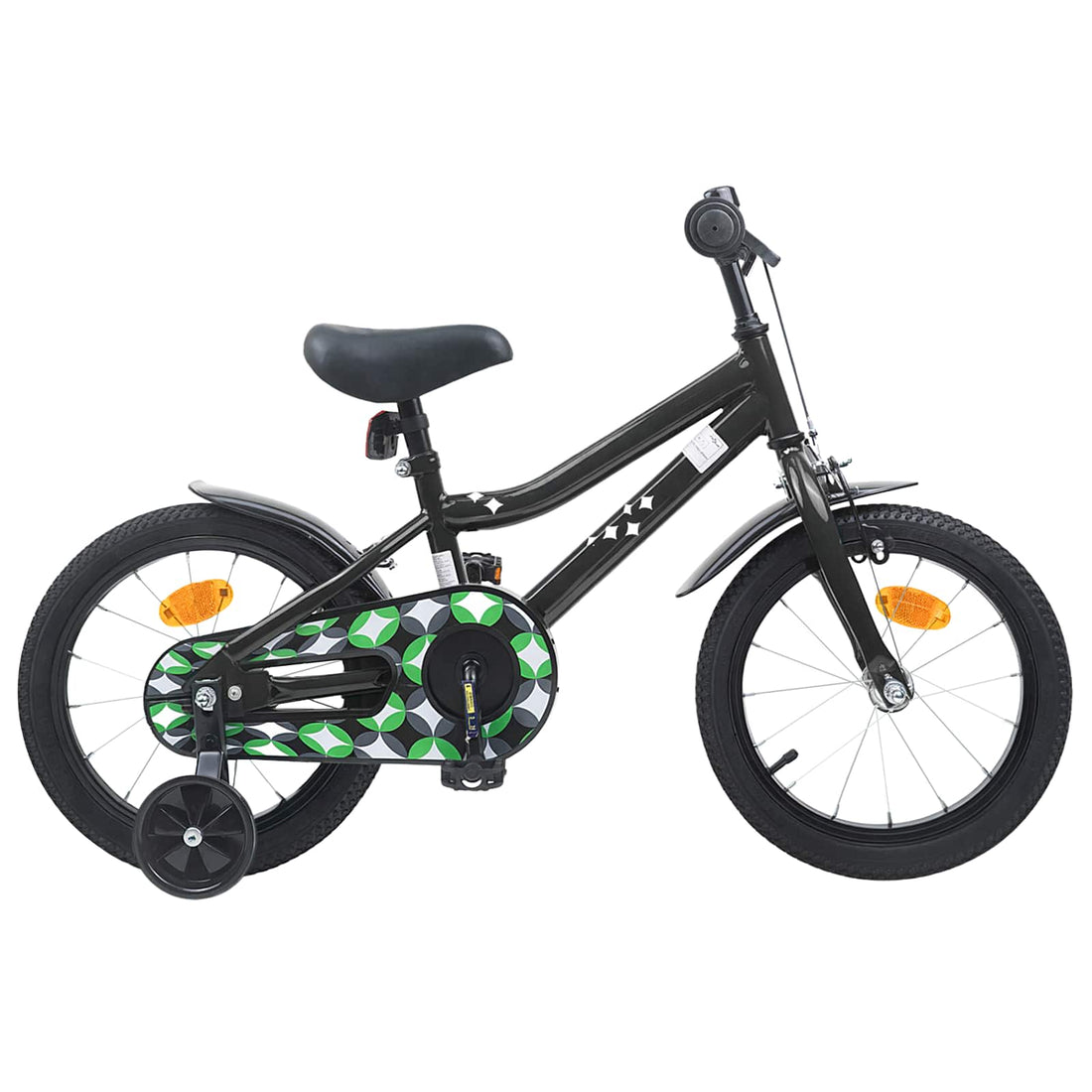 vidaXL Bicicleta Infantil 16 Pulgadas para niños de 4 a 6 años Negro