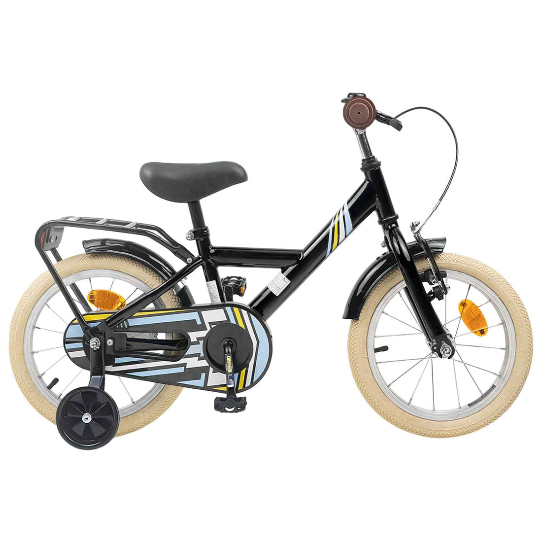 vidaXL Bicicleta Infantil 14 Pulgadas para niños de 3 a 5 años Negro