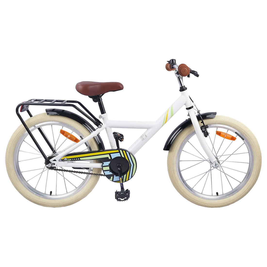 vidaXL Bicicleta Infantil 18 Pulgadas para 5-7 años Blanco