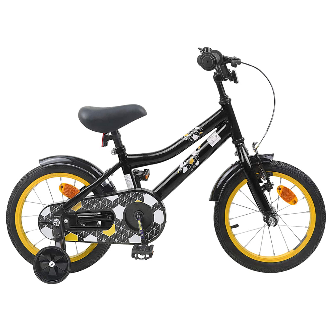 vidaXL Bicicleta Infantil 14 Pulgadas para niños de 3 a 5 años Negro