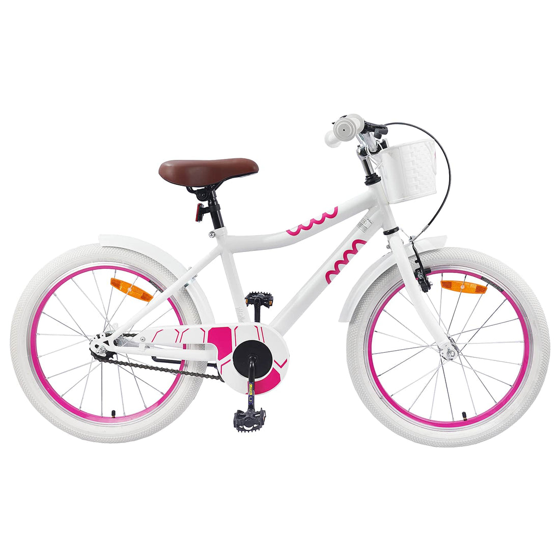 vidaXL Bicicleta Infantil 18 Pulgadas para 5-7 años Blanco