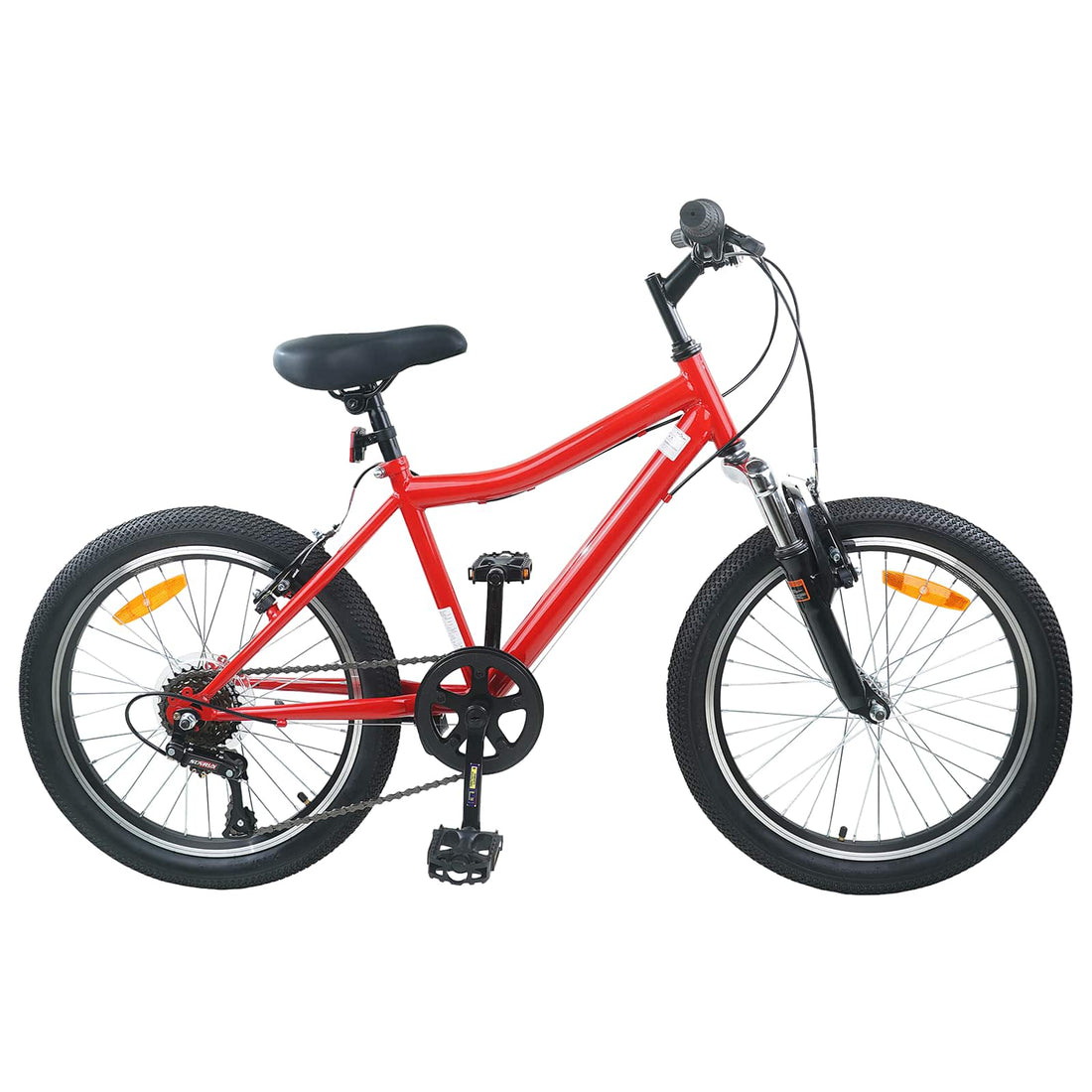 vidaXL Bicicleta Infantil 24 Pulgadas 6-Velocidad para 8-12 años Rojo