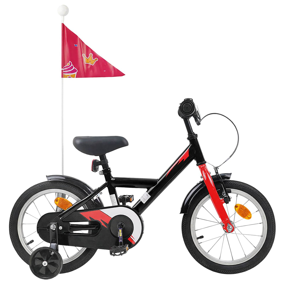 vidaXL Bicicleta Infantil 16 Pulgadas para niños de 4 a 6 años Negro