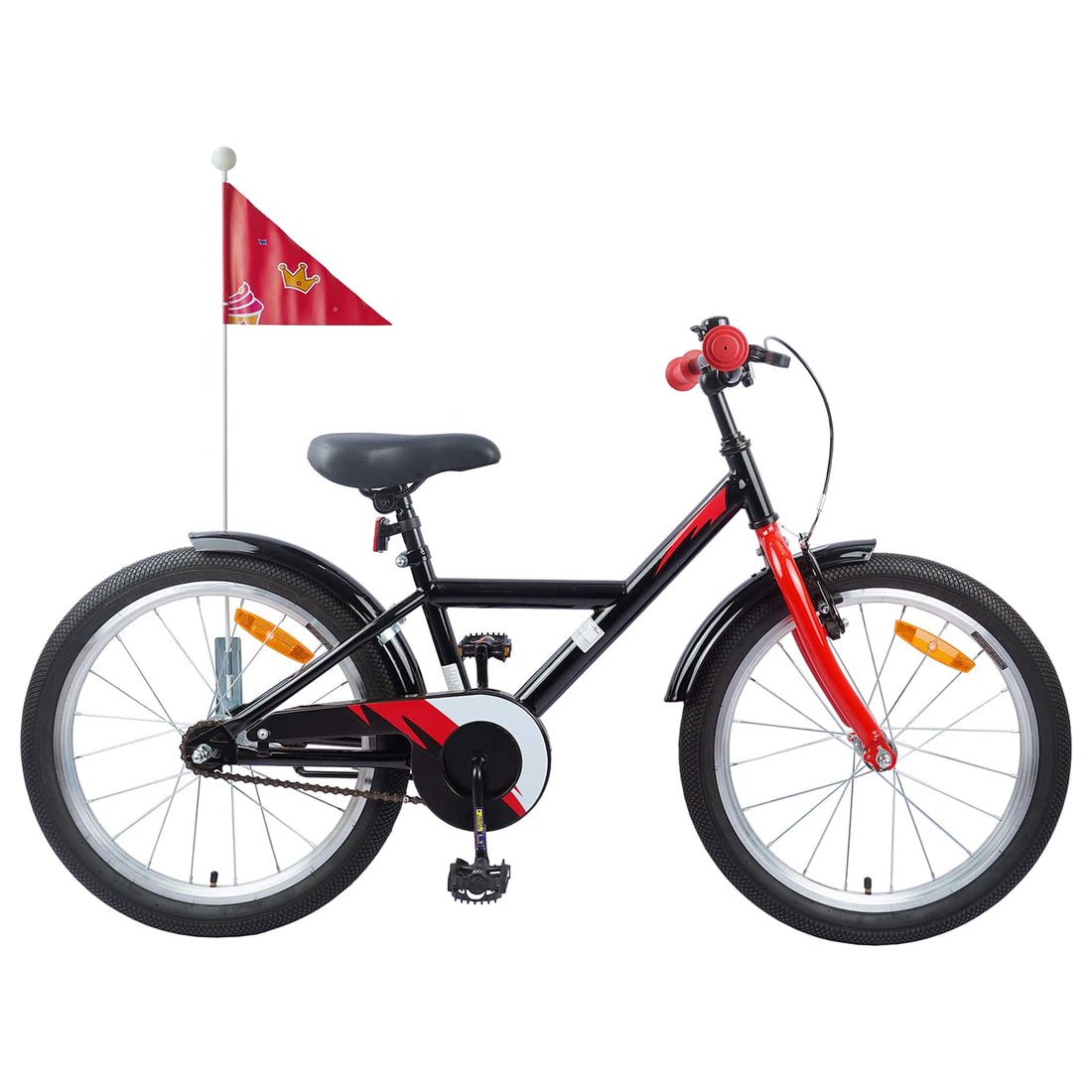 vidaXL Bicicleta Infantil 18 Pulgadas para 5-7 años Negro