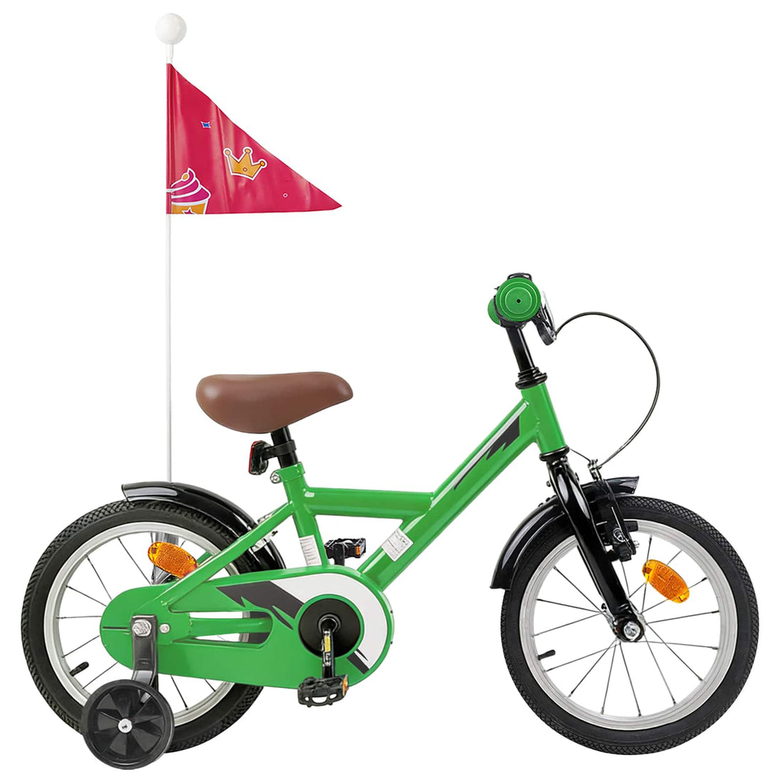 vidaXL Bicicleta Infantil 16 Pulgadas para niños de 4 a 6 años Verde