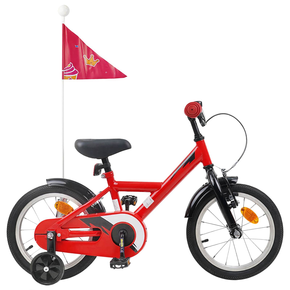 vidaXL Bicicleta Infantil 14 Pulgadas para niños de 3 a 5 años Rojo
