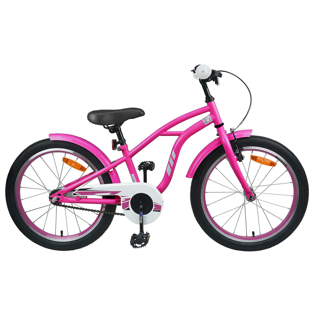 vidaXL Bicicleta Infantil 18 Pulgadas para 5-7 años Rosa Oscuro