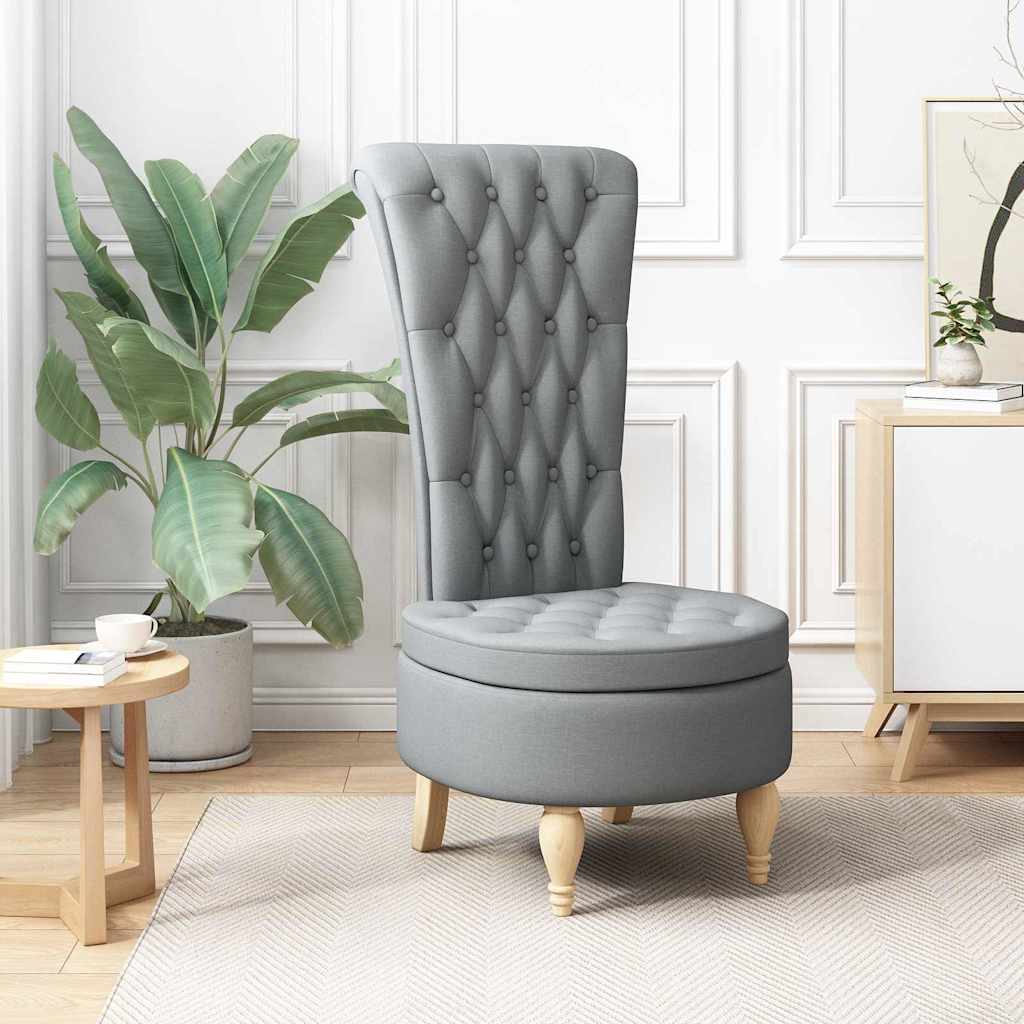 vidaXL Silla de estilo zueco Gris Claro 56,5 x 70 x 110 cm tela