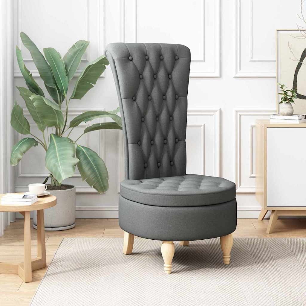 vidaXL Silla de estilo zueco Gris oscuro 56,5 x 70 x 110 cm tela