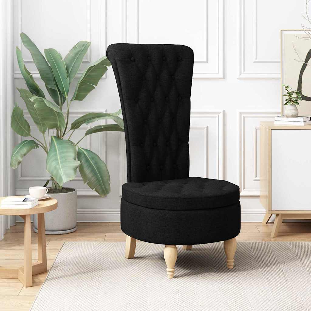 vidaXL Silla de estilo zueco Negro 56,5 x 70 x 110 cm tela