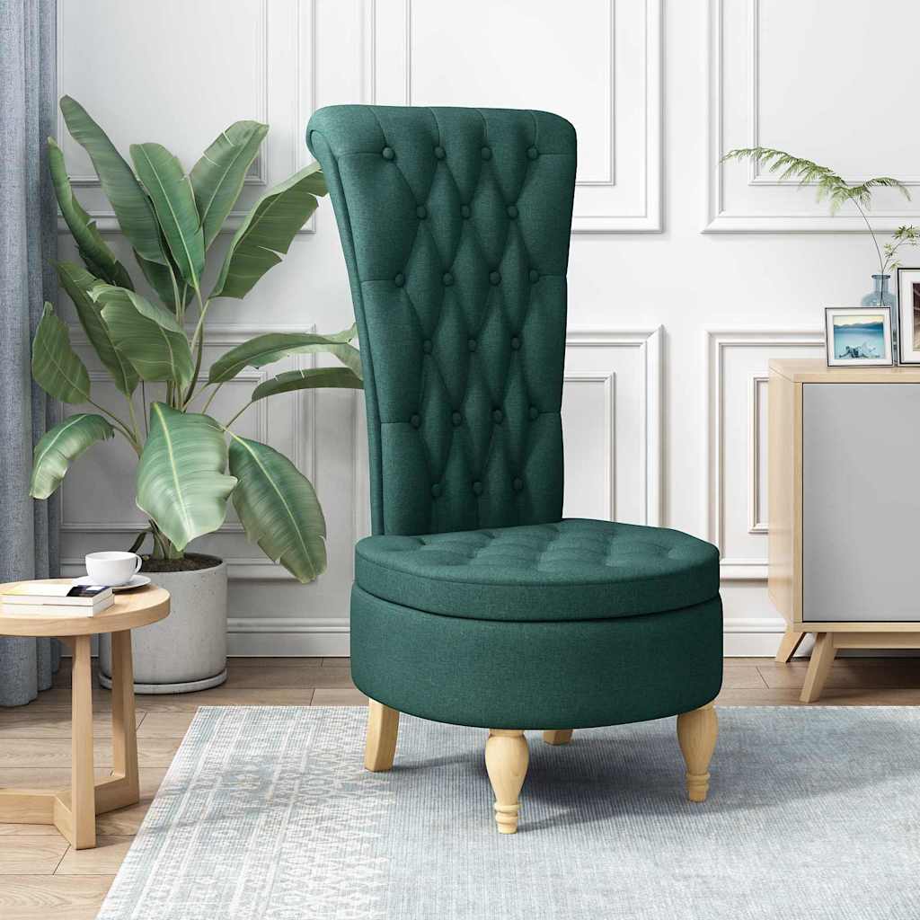 vidaXL Silla de estilo zueco Verde oscuro 56,5 x 70 x 110 cm tela