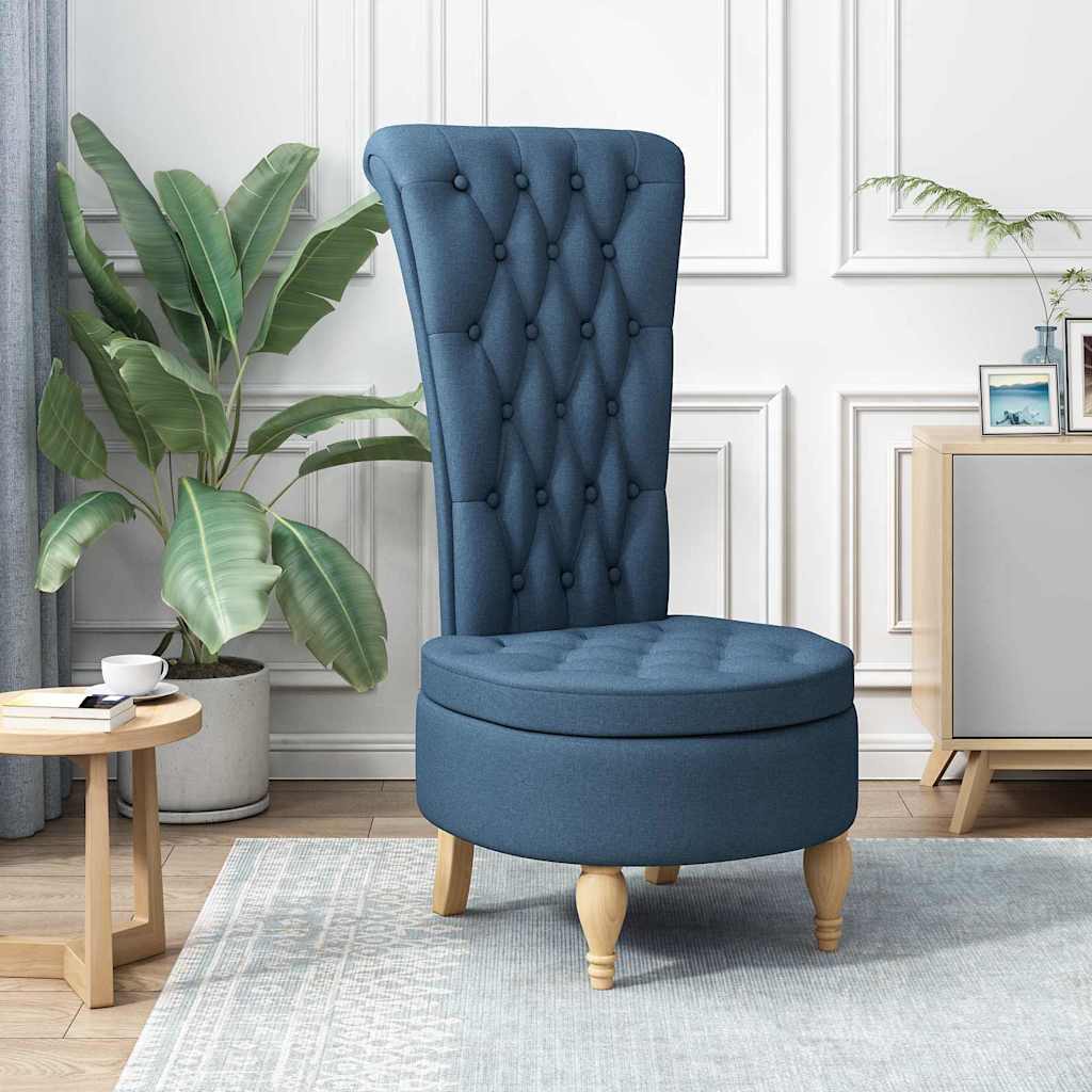 vidaXL Silla de estilo zueco Azul 56,5 x 70 x 110 cm tela