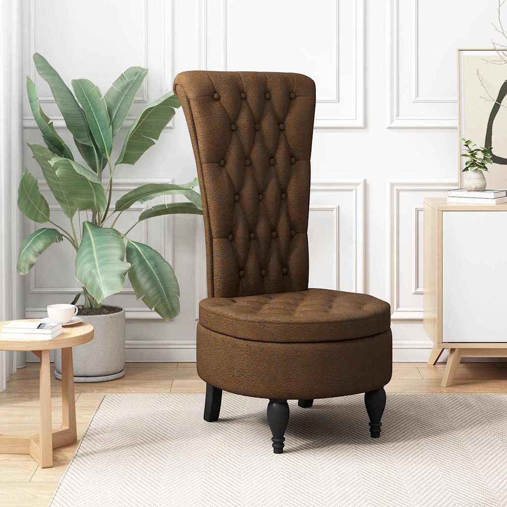 vidaXL Silla de estilo zueco Marrón 56,5 x 70 x 110 cm