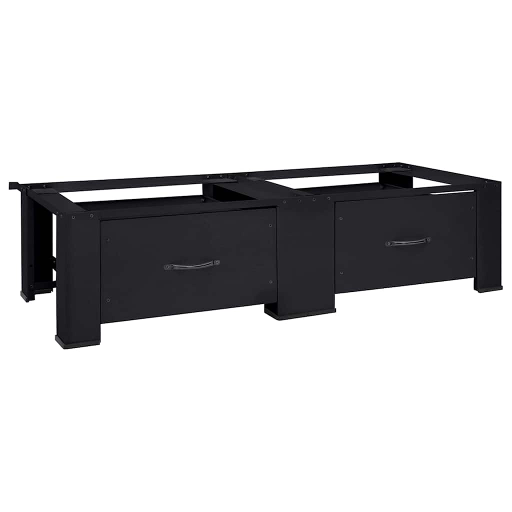 vidaXL Pedestal para Lavadora 2 uds. Negro 127 x 54,5 x 32,5 cm Acero