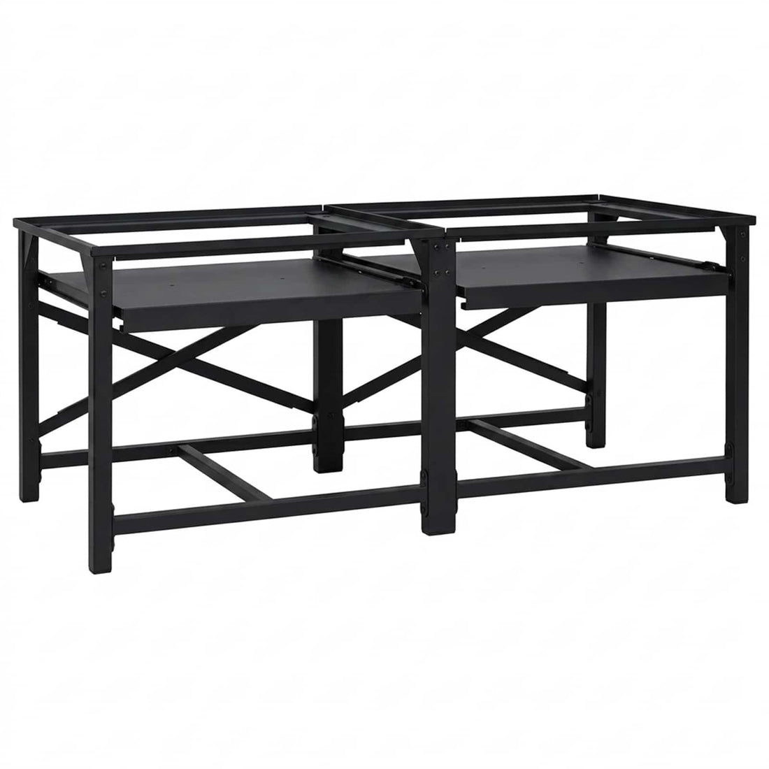 vidaXL Pedestal para Lavadora 2 uds. Negro 120 x 56 x 52 cm Acero