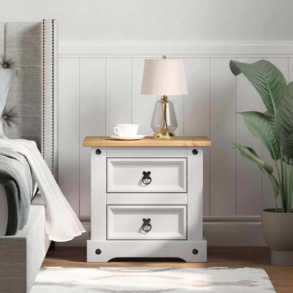 vidaXL Mesita de Noche Corona 53 x 39 x 47 cm Madera de pino macizo